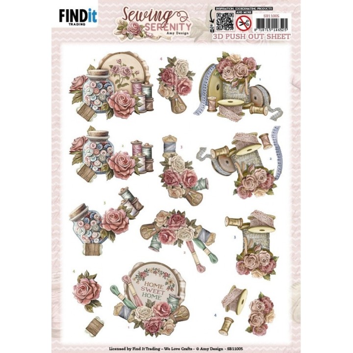 (SB11005)3D Push out Sheet - Amy Design - Sewing Serenity - Stitching