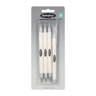 (HGT024)HobbyGros Embossing Stylus Set + Piercing Tool (4pcs)