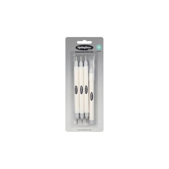 (HGT024)HobbyGros Embossing Stylus Set + Piercing Tool (4pcs)