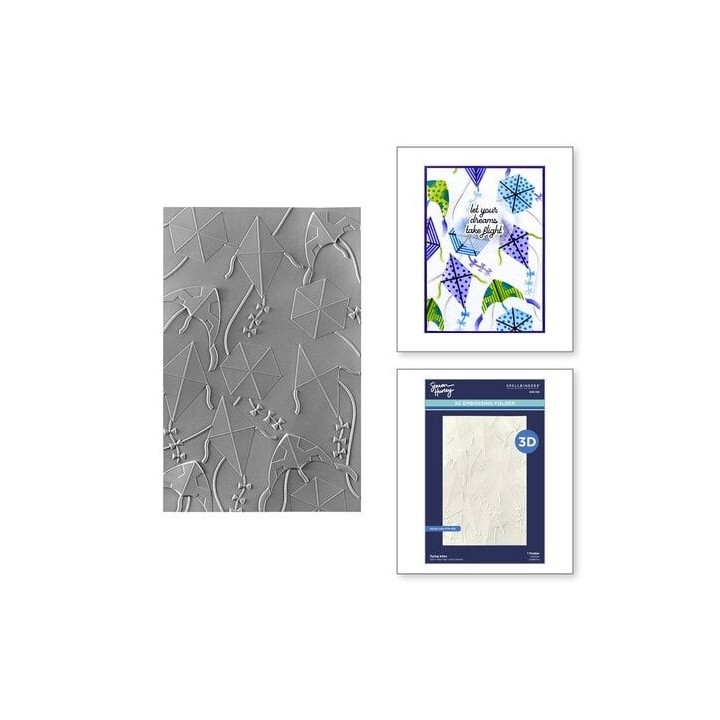 (E3D-136)Spellbinders Flying Kites 3D Embossing Folder