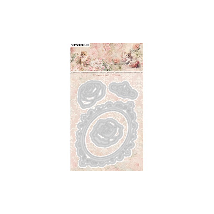 (SL-ACS-CD1000)Studio Light SL Cutting Die Roses mini-frame A Cat's Secret nr.1000