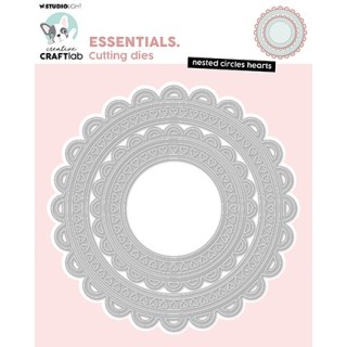 (CCL-ES-CD1007)Studio Light Cutting Die Nested circles hearts Essentials nr.1007