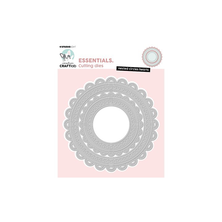 (CCL-ES-CD1007)Studio Light Cutting Die Nested circles hearts Essentials nr.1007