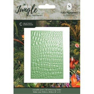 (S-RJ-3D-EF4-CRPR)Crafter's Companion Royal Jungle 3D Embossing Folder Crocodile Print