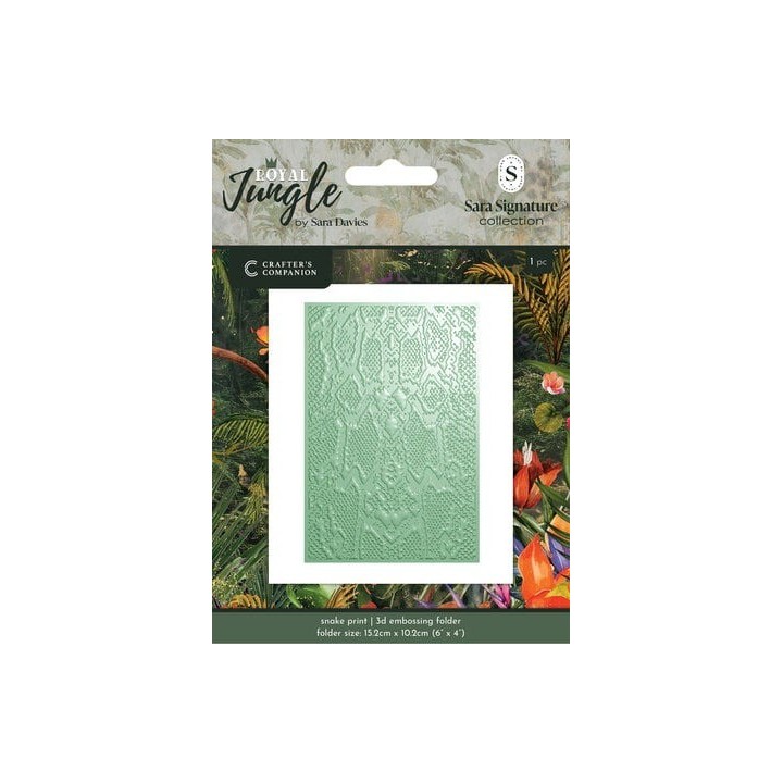 (S-RJ-3D-EF4-SNPR)Crafter's Companion Royal Jungle 3D Embossing Folder Snake Print