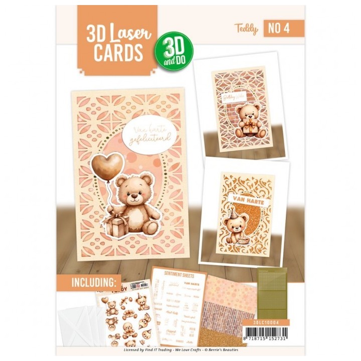 (3DLC10004)3D and Do - Laser Cards 4 - Teddy