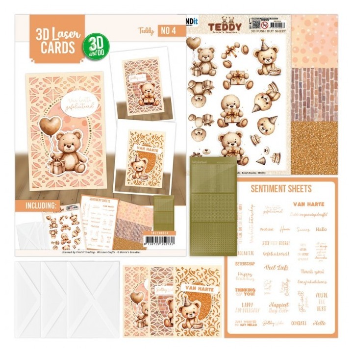 (3DLC10004)3D and Do - Laser Cards 4 - Teddy