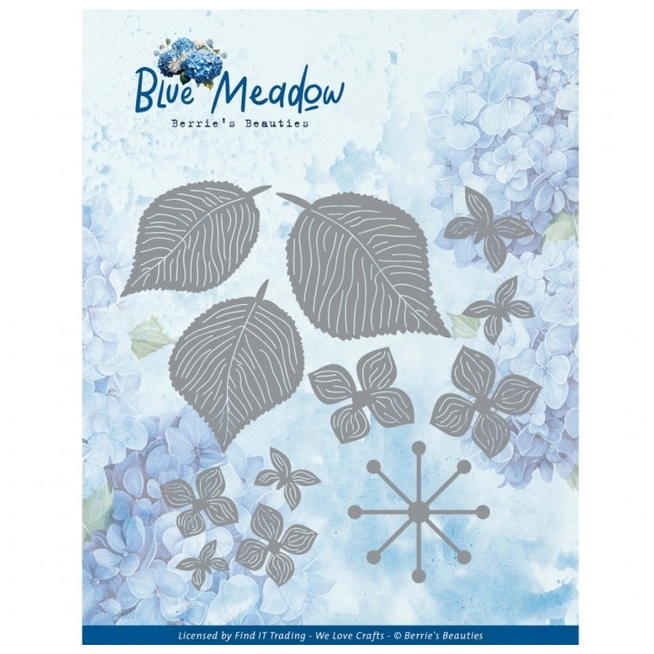 (BBD10049)Dies - Berries Beauties - Blue Meadow - Blue Hydrangea
