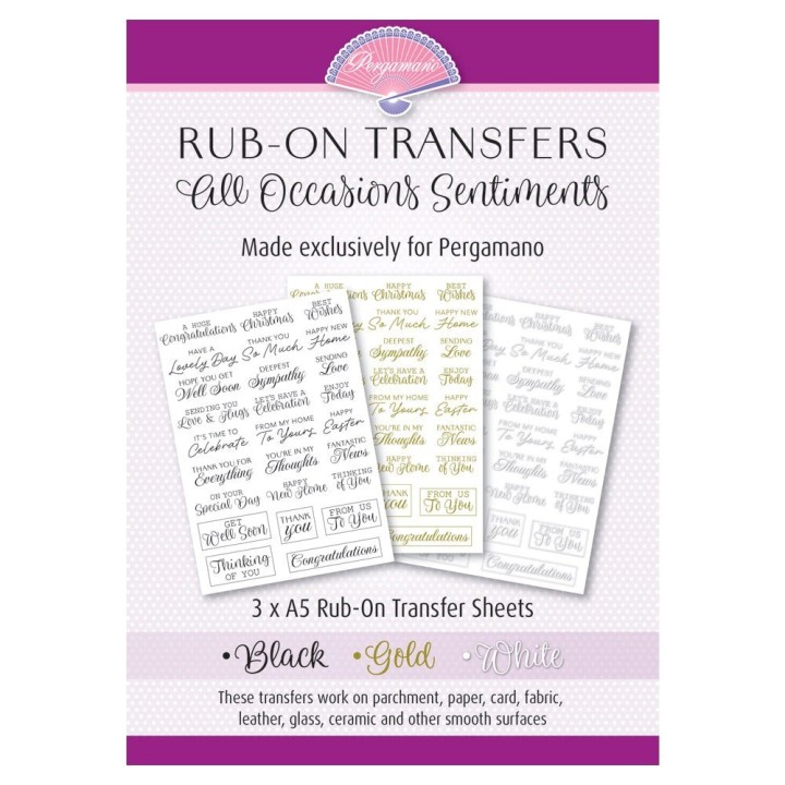 (PER-RU-70484-A5)Pergamano Rub-On Transfers - All Occasions Sentiments