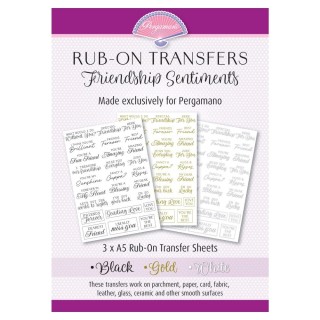 (PER-RU-70483-A5)Pergamano Rub-On Transfers - Friendship Sentiments