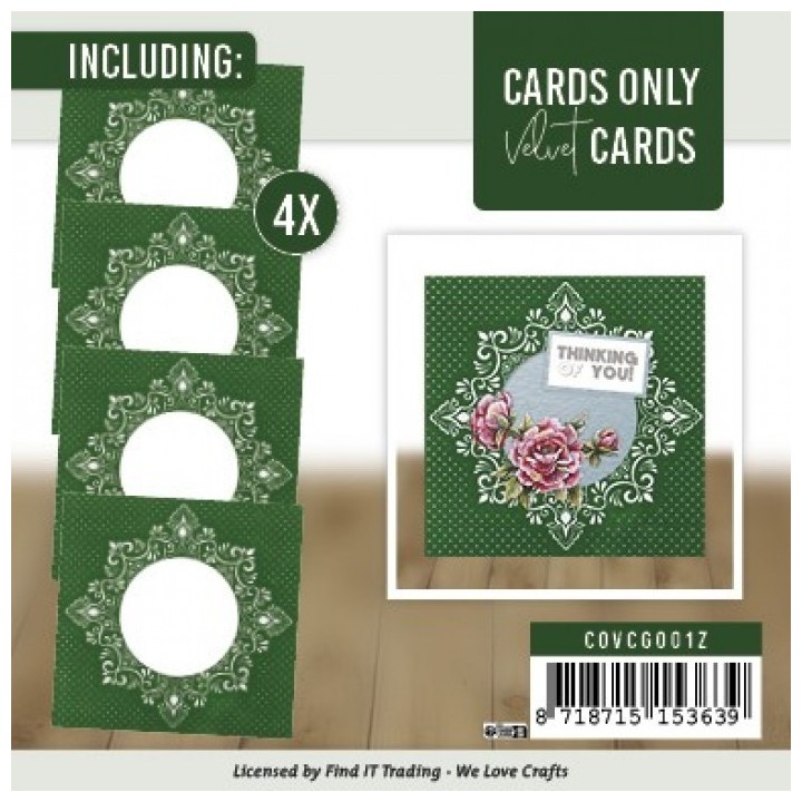(COVCG001Z)Cards Only - Velvet Cards 4K - Set 1 groen / zilver