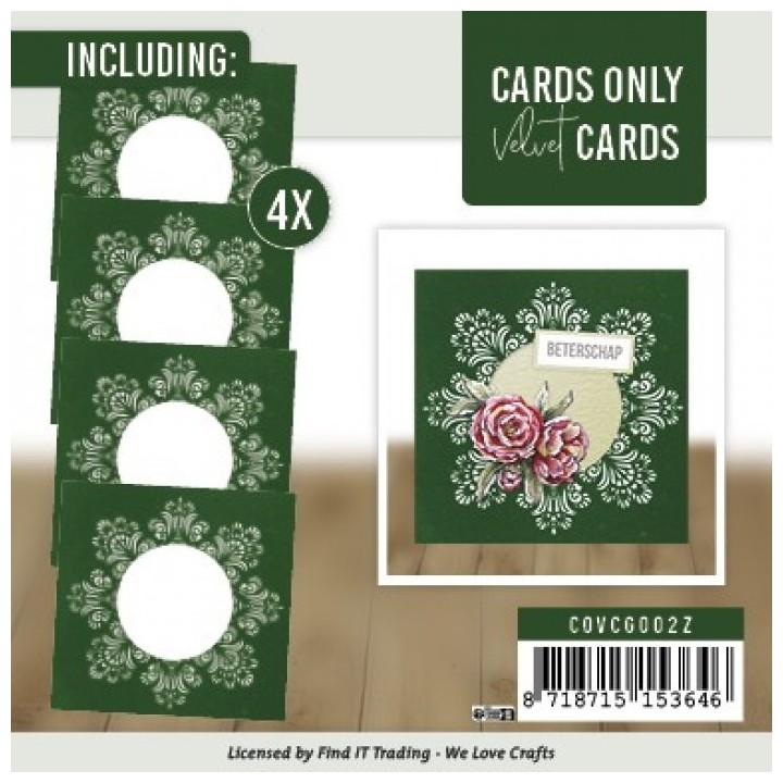 (COVCG002Z)Cards Only - Velvet Cards 4K - Set 2 groen / zilver