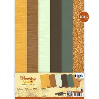 (BB-A4-10016)Linen Cardstock Pack - Berries Beauties - Blooming sun - A4