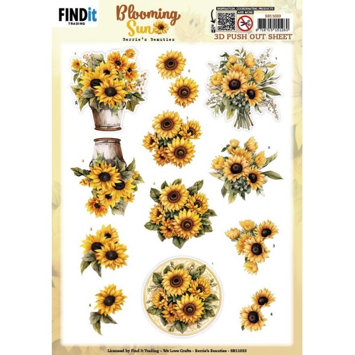 (SB11033)3D Pushout Sheet - Berries Beauties - Blooming sun - Golden Glow