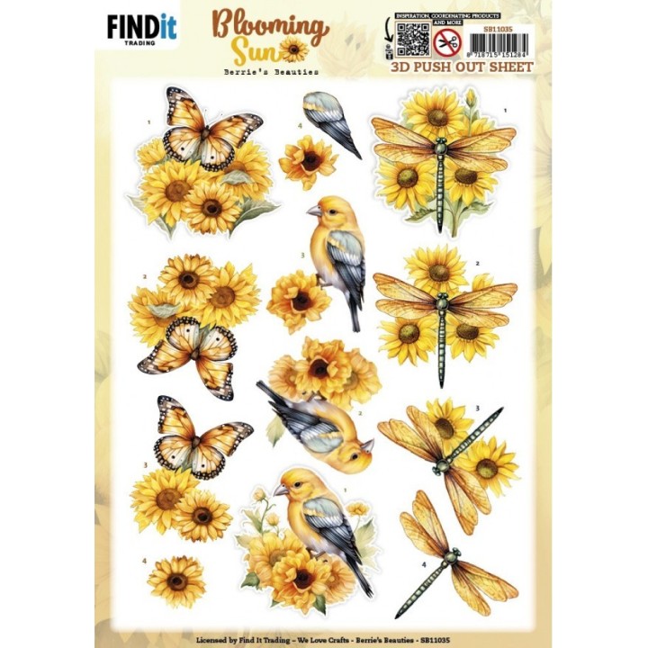 (SB11035)3D Pushout Sheet - Berries Beauties - Blooming sun - Golden Meadow