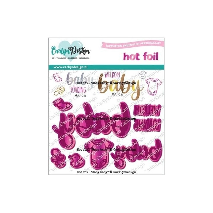 (CDHF-0078)CarlijnDesign Hot Foil Plate Baby Baby