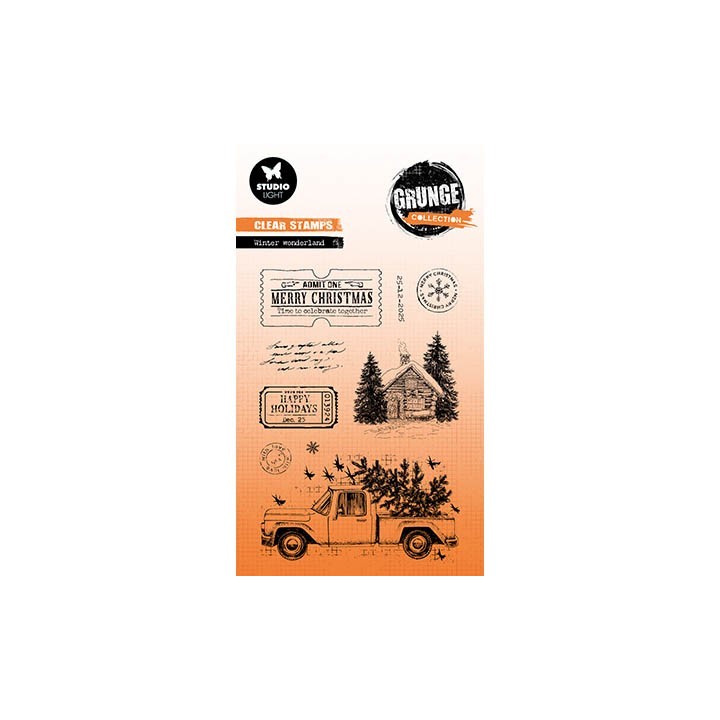 (SL-GR-STAMP844)Studio light clear stamp  Winter wonderland Grunge Collection nr.844