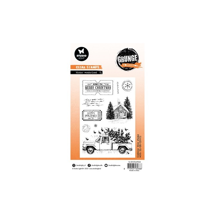 (SL-GR-STAMP844)Studio light clear stamp  Winter wonderland Grunge Collection nr.844