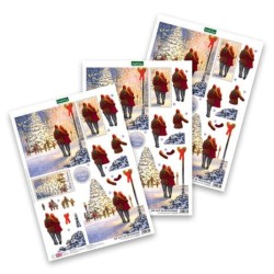 (11-DCD616)Katy Sue Designs A Christmas Walk 3D Die-Cut Decoupage (3pcs)