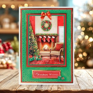 (11-DCD728)Katy Sue Designs Christmas Fireplace Scene 3D Die-Cut Decoupage (3pcs)