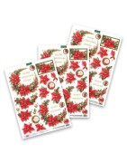 (11-DCD731)Katy Sue Designs Christmas Flowers 3D Die-Cut Decoupage (3pcs)
