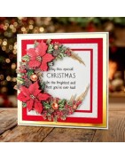 (11-DCD731)Katy Sue Designs Christmas Flowers 3D Die-Cut Decoupage (3pcs)