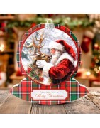 (11-DCD732)Katy Sue Designs Reindeer Kisses Bauble 3D Die-Cut Decoupage (3pcs)