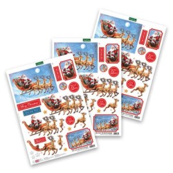 (11-DCD733)Katy Sue Designs Santa in the Sky 3D Die-Cut Decoupage (3pcs)