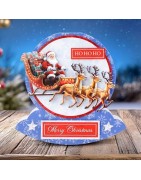 (11-DCD733)Katy Sue Designs Santa in the Sky 3D Die-Cut Decoupage (3pcs)