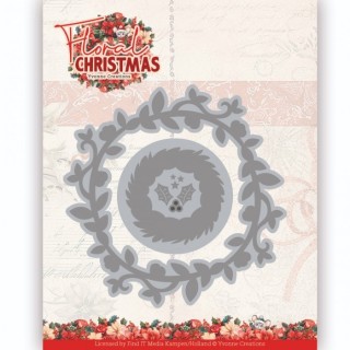 (YCD10366)Dies - Yvonne Ceations - Floral Christmas- Floral Wreath
