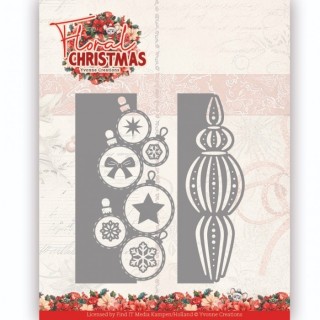 (YCD10367)Dies - Yvonne Ceations - Floral Christmas- Bauble Borders