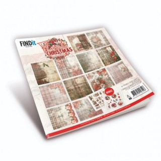 (YCPP10082)Paperpack - Yvonne Ceations - Floral Christmas 20 x 20 cm