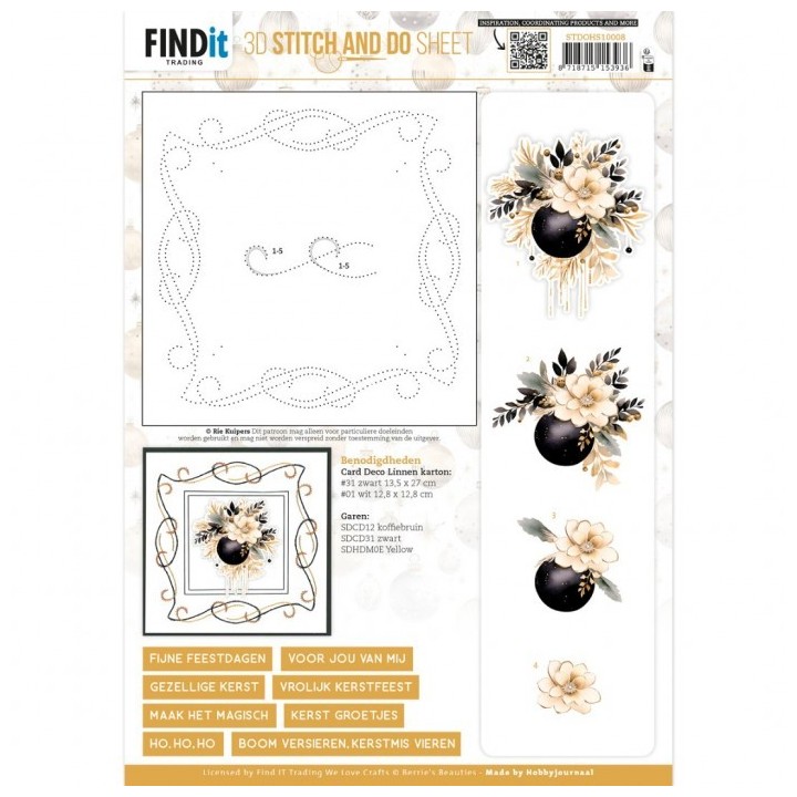 (STDOHS10008)3D Stitch and Do Sheet - Berries Beauties - Golden Whisper 2