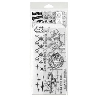 (THMM191)Stampers Anonymous Blueprint Christmas 1 Tim Holtz Stamps/Stencil