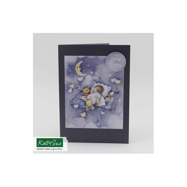 (11-DCD535)Katy Sue Designs Baby Boy with Moon 3D Die-Cut Decoupage (3pcs)