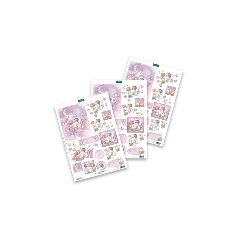 (11-DCD534)Katy Sue Designs Baby Girl with Moon 3D Die-Cut Decoupage (3pcs)