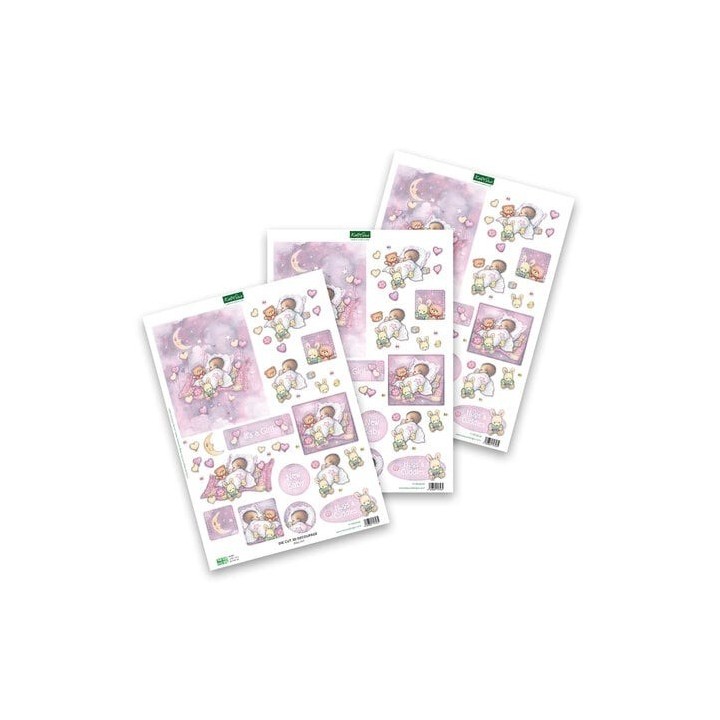 (11-DCD534)Katy Sue Designs Baby Girl with Moon 3D Die-Cut Decoupage (3pcs)