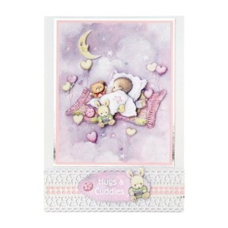 (11-DCD534)Katy Sue Designs Baby Girl with Moon 3D Die-Cut Decoupage (3pcs)