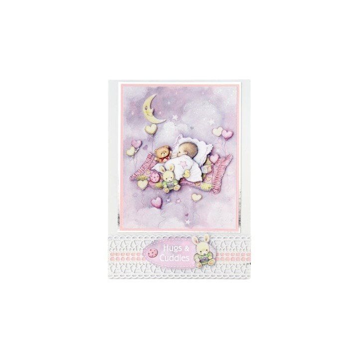 (11-DCD534)Katy Sue Designs Baby Girl with Moon 3D Die-Cut Decoupage (3pcs)