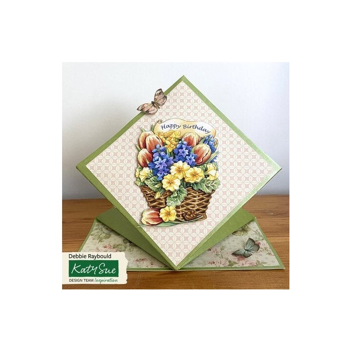 (11-DCD500)Katy Sue Designs Birthday Flower 3D Die-Cut Decoupage (3pcs)