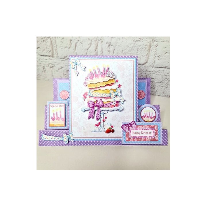 (11-DCD572)Katy Sue Designs Birthday Layer Cake 3D Die-Cut Decoupage (3pcs)