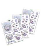 (11-DCD609)Katy Sue Designs Champagne and Violets 3D Die-Cut Decoupage (3pcs)