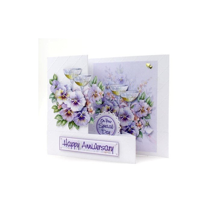 (11-DCD609)Katy Sue Designs Champagne and Violets 3D Die-Cut Decoupage (3pcs)