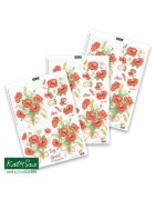 (11-DCD667)Katy Sue Designs Corn Poppies 3D Die-Cut Decoupage (3pcs)