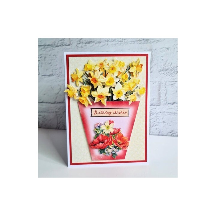 (11-DCD703)Katy Sue Designs Daffodil, Tulip & Poppy Bouquet 3D Die-Cut Decoupage (3pcs)