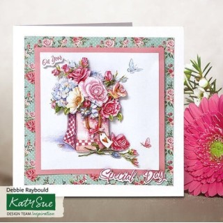 (11-DCD646)Katy Sue Designs Filled with Flowers 3D Die-Cut Decoupage (3pcs)