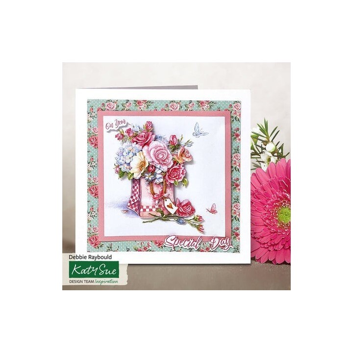 (11-DCD646)Katy Sue Designs Filled with Flowers 3D Die-Cut Decoupage (3pcs)