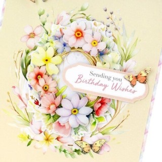 (11-DCD707)Katy Sue Designs Floral Basket & Wreath 3D Die-Cut Decoupage (3pcs)