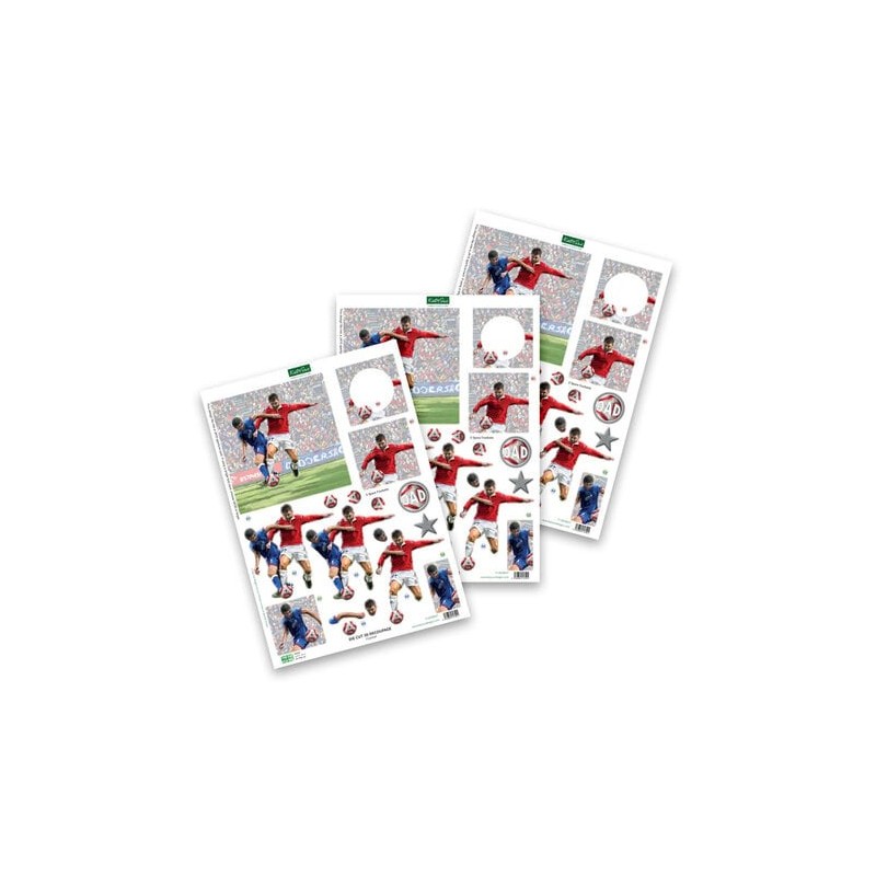 (11-DCD627)Katy Sue Designs Football 3D Die-Cut Decoupage (3pcs)