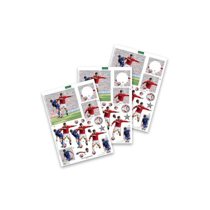 (11-DCD627)Katy Sue Designs Football 3D Die-Cut Decoupage (3pcs)